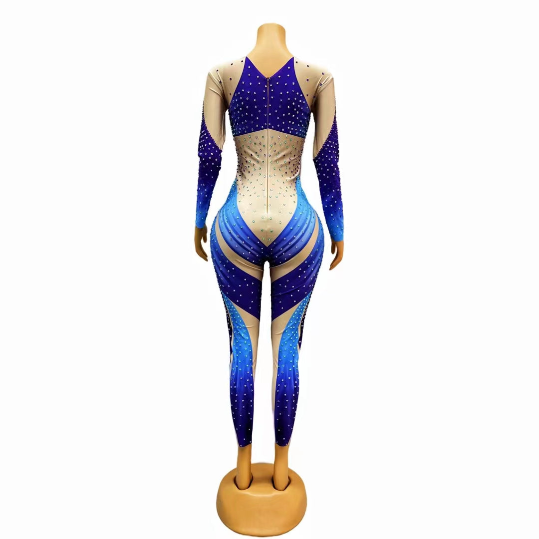 CELESINYI Lanhudie Crystal Butterfly Bodysuit