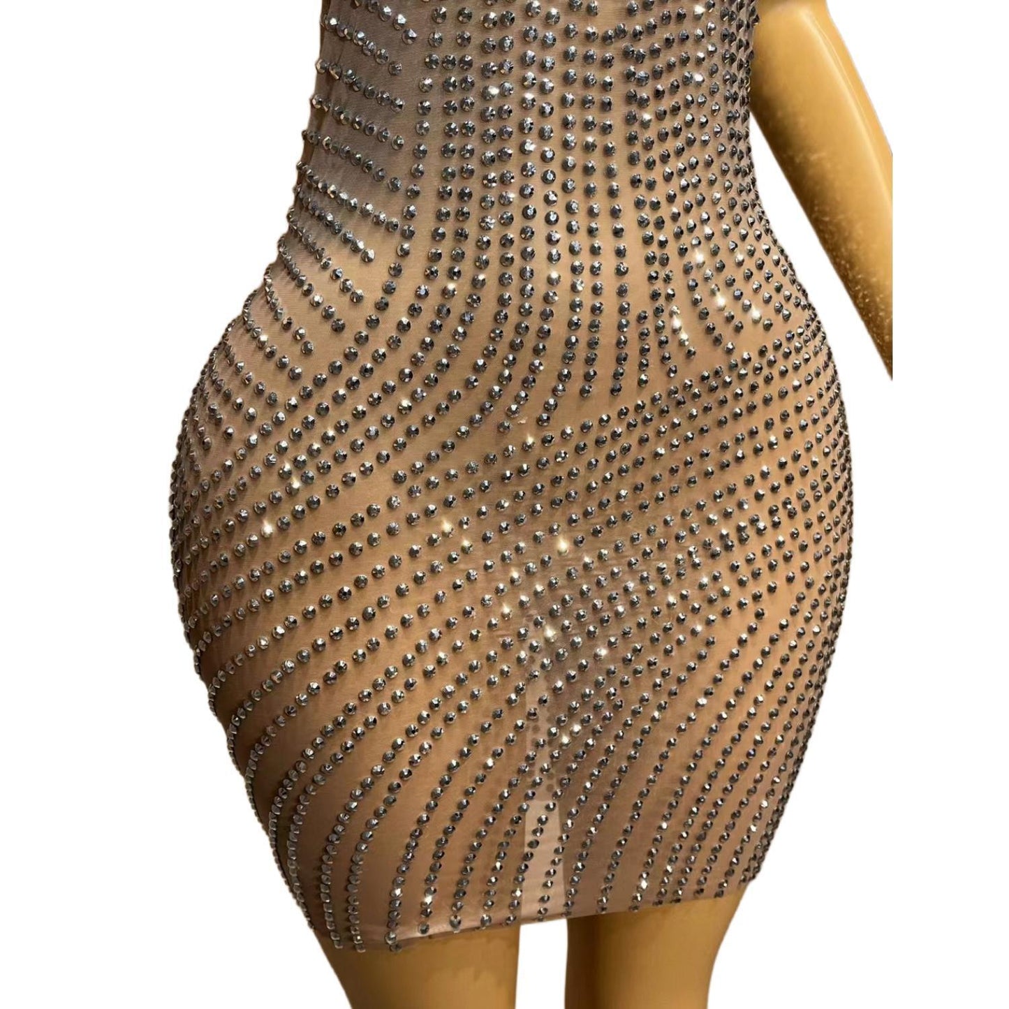 CELESINYI Jihequan Crystal Arch Mini Dress