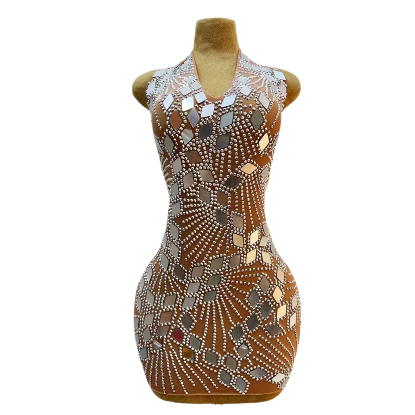 CELESINYI Jihejingpian Crystal Mirror Bodysuit
