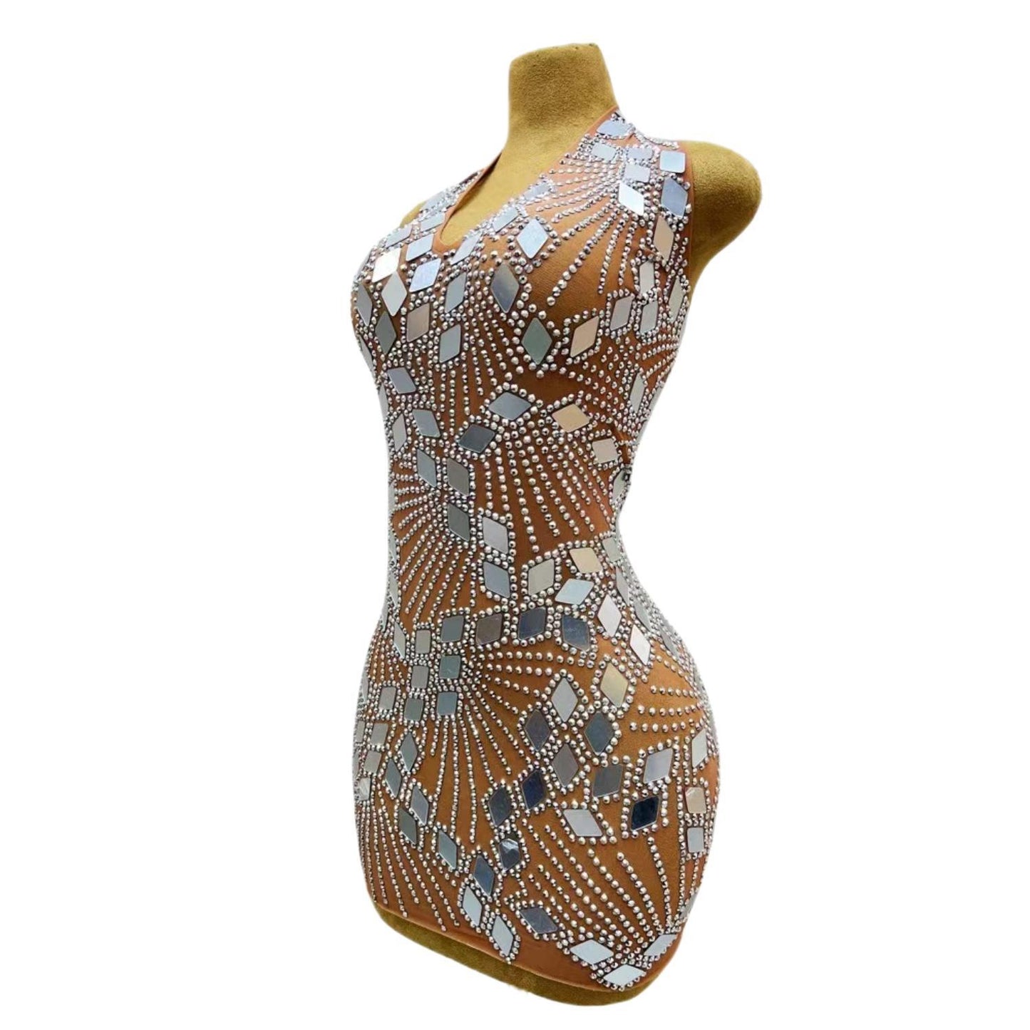 CELESINYI Jihejingpian Crystal Mirror Bodysuit