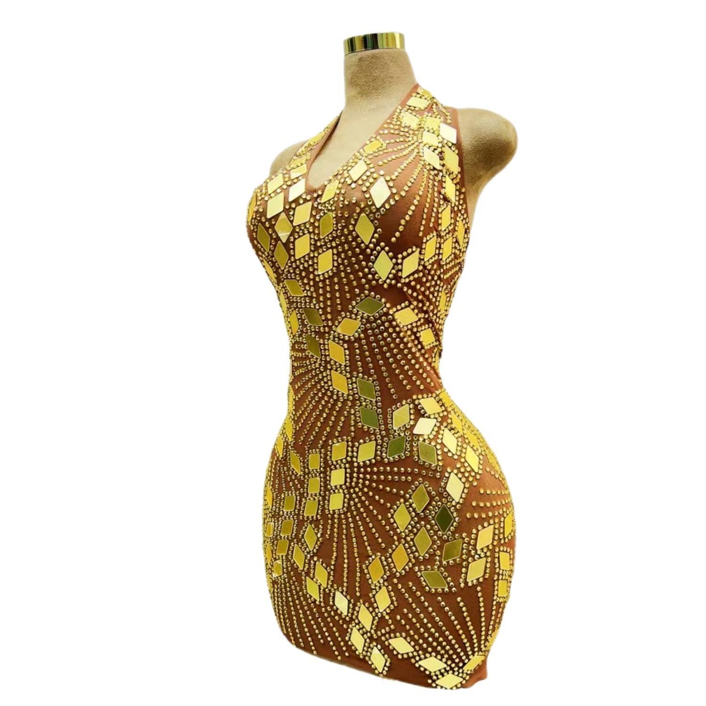 CELESINYI Jihejingpian Crystal Mirror Bodysuit