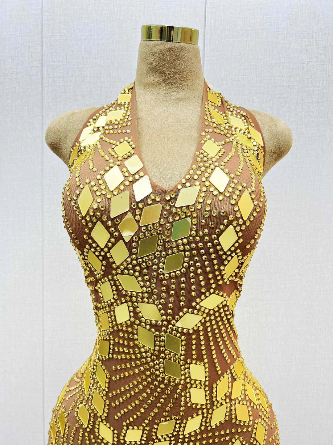 CELESINYI Jihejingpian Crystal Mirror Bodysuit