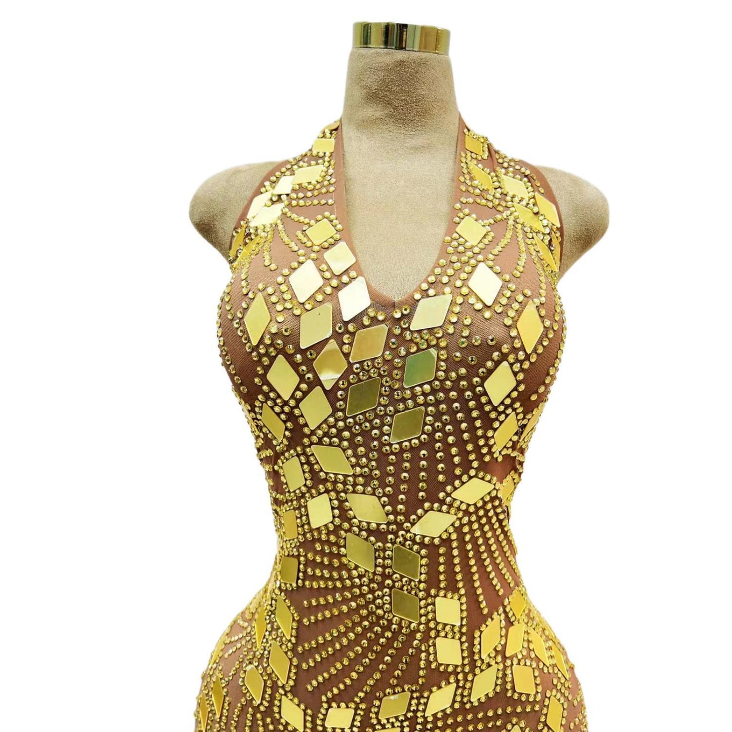 CELESINYI Jihejingpian Crystal Mirror Bodysuit