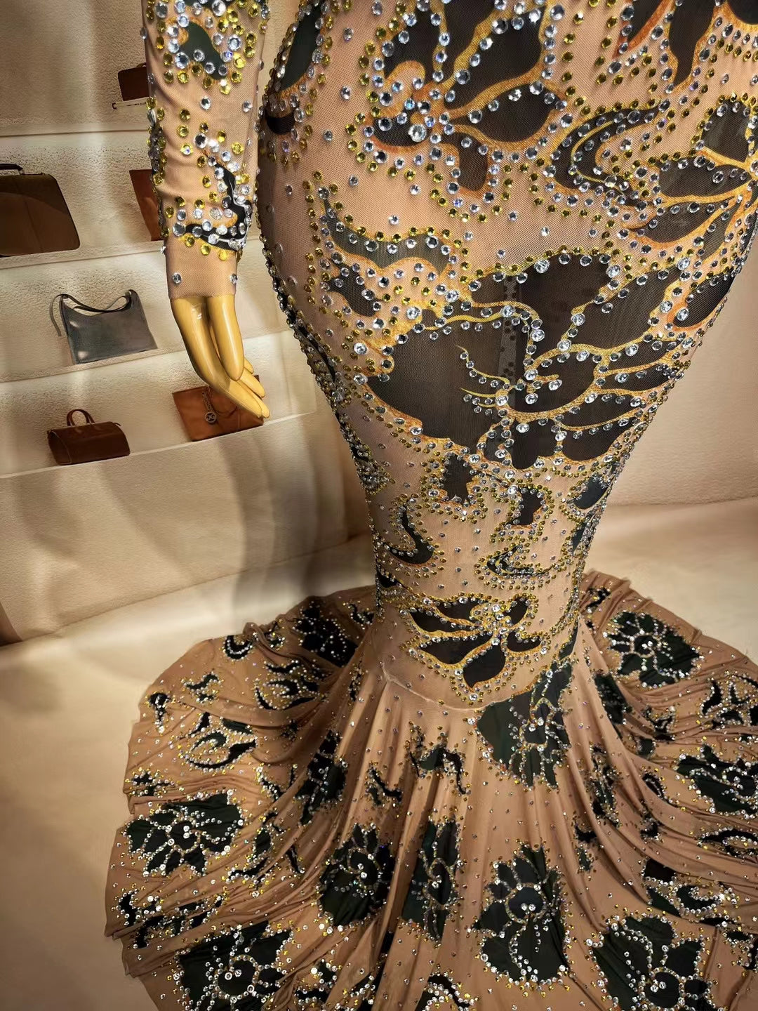 CELESINYI Heijinfeicui Crystal Mermaid Gown