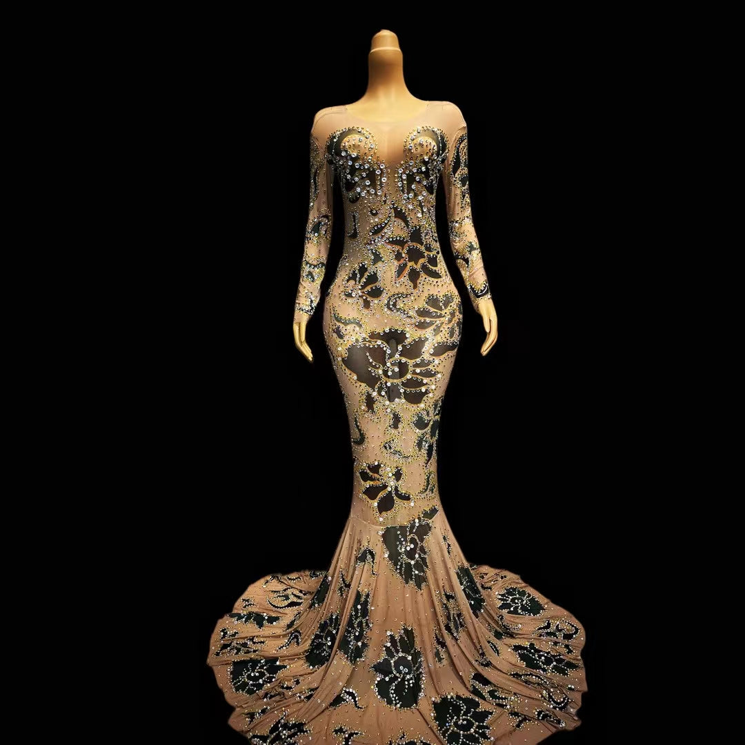 CELESINYI Heijinfeicui Crystal Mermaid Gown