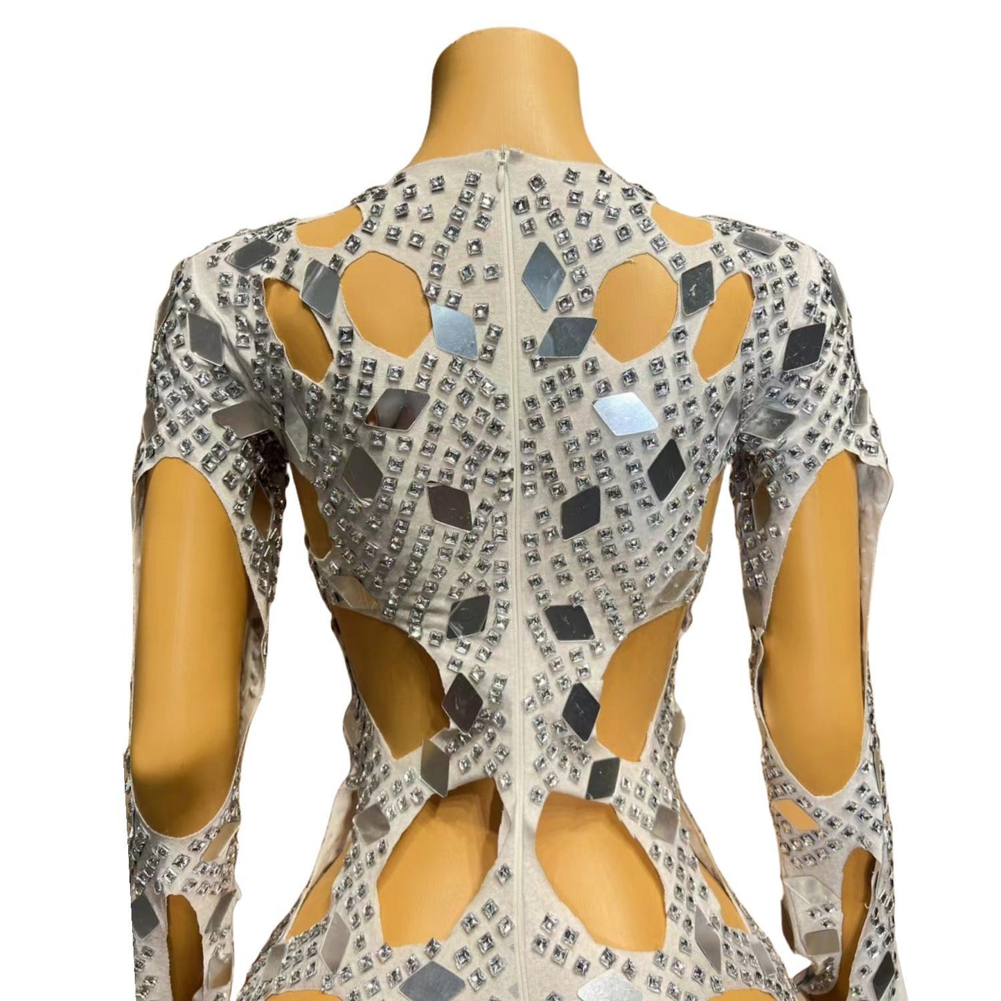 CELESINYI Dongdongqun Crystal Cutout Gown