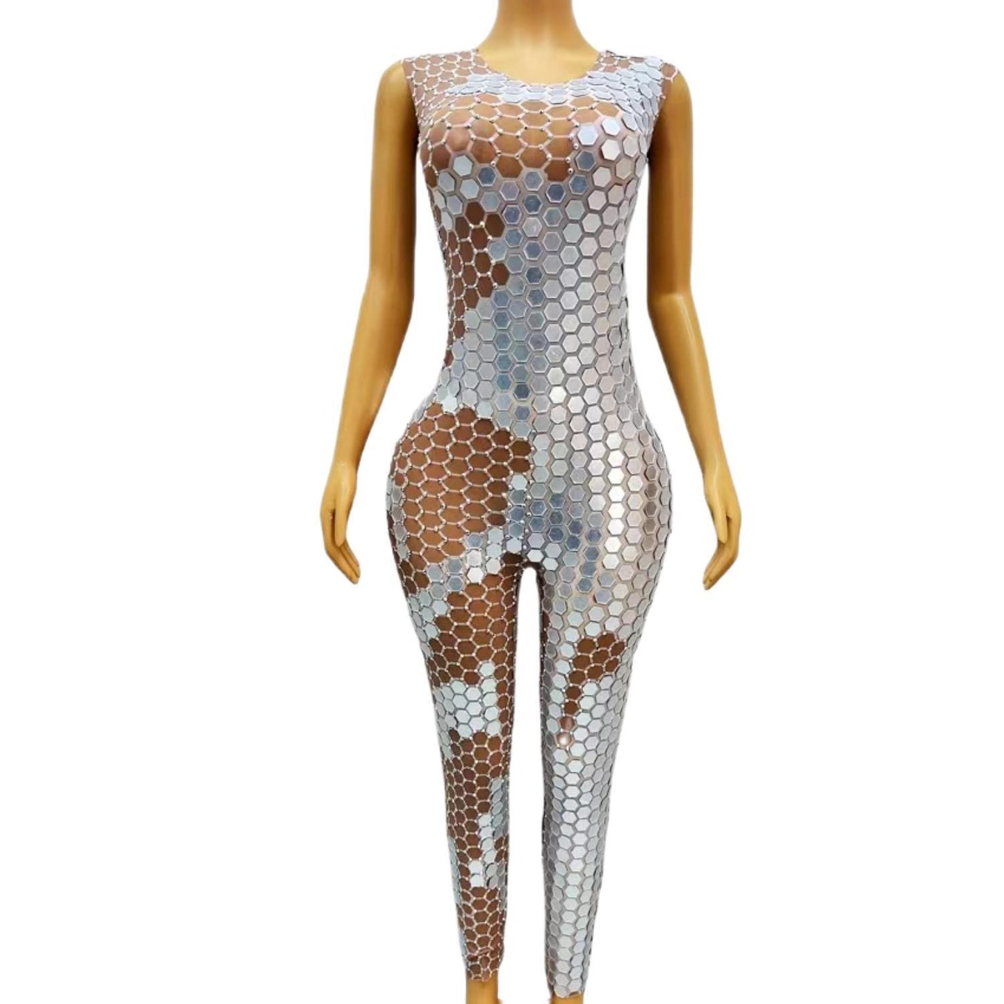 CELESINYI Yinpianku Crystal Mirror Jumpsuit