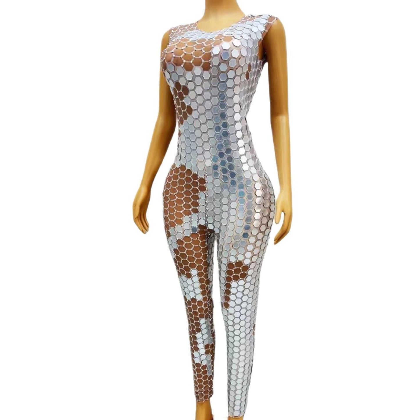 CELESINYI Yinpianku Crystal Mirror Jumpsuit