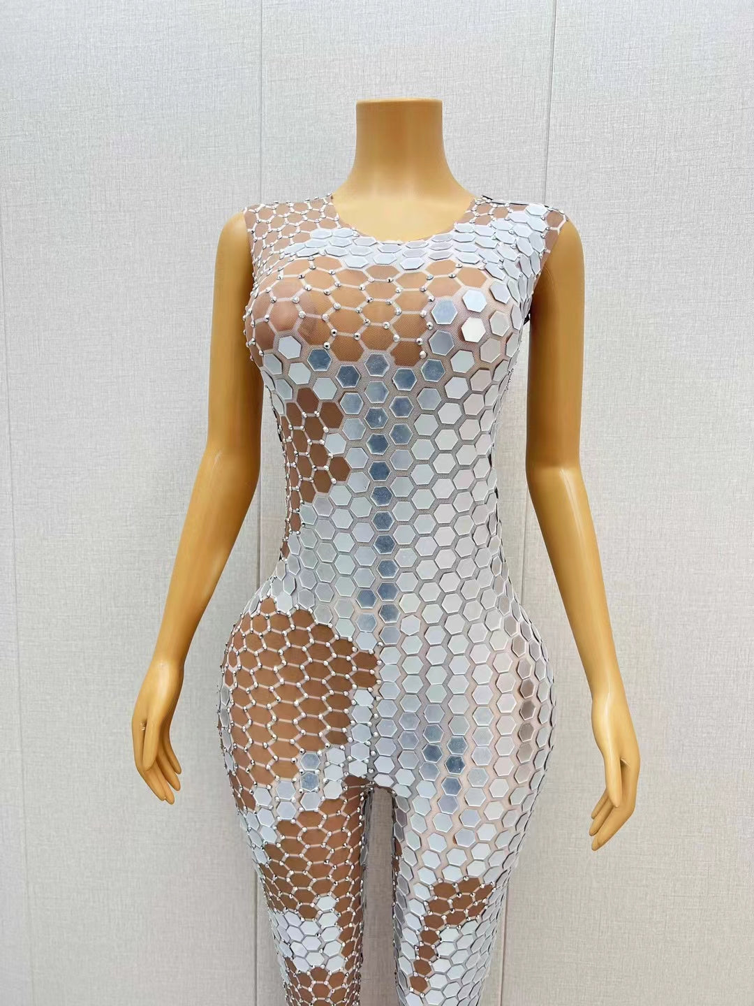 CELESINYI Yinpianku Crystal Mirror Jumpsuit