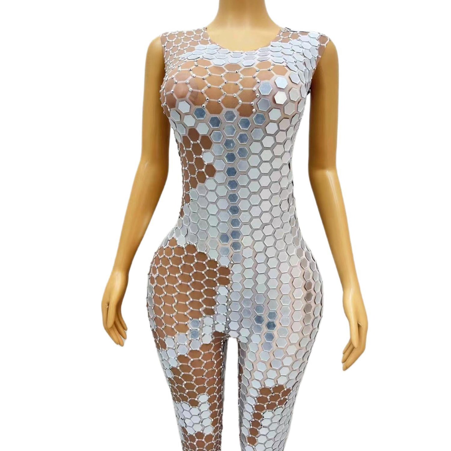 CELESINYI Yinpianku Crystal Mirror Jumpsuit