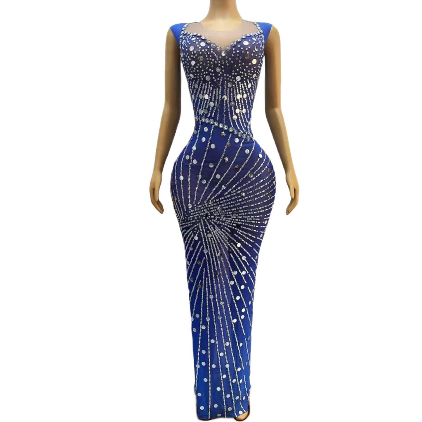 CELESINYI Lanwen Crystal Sapphire Gown
