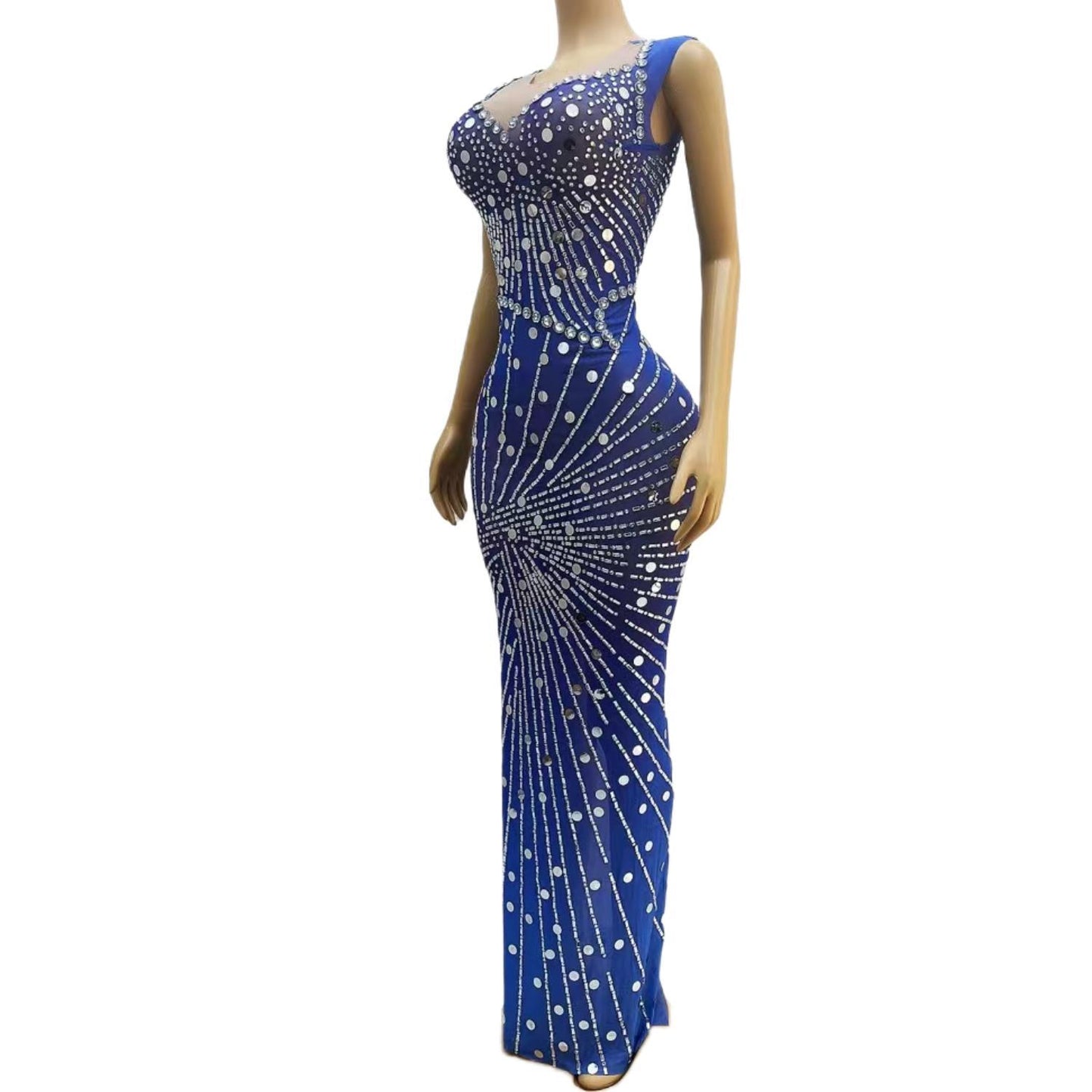 CELESINYI Lanwen Crystal Sapphire Gown