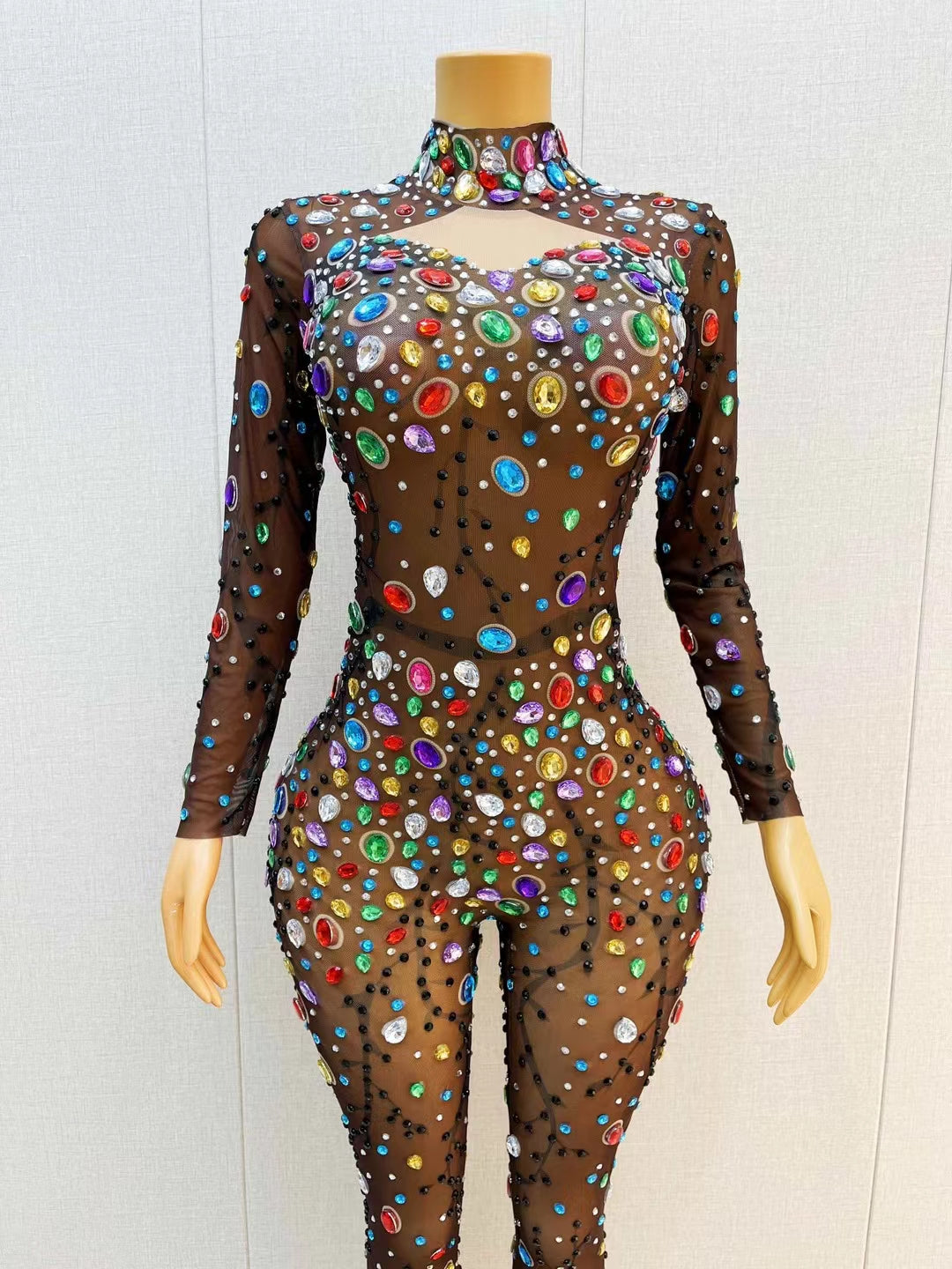 CELESINYI Heimanteng Crystal Vine Bodysuit