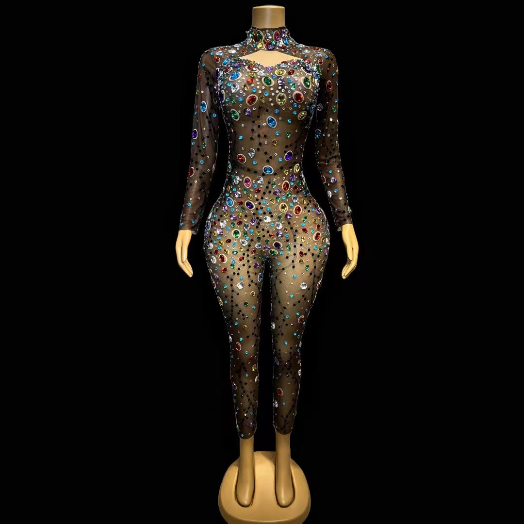 CELESINYI Heimanteng Crystal Vine Bodysuit