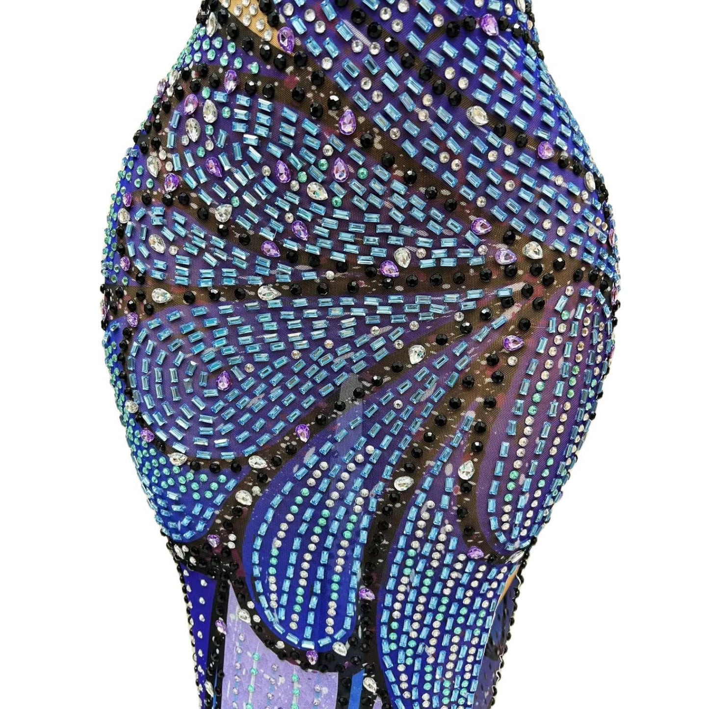CELESINYI Bingjingdie Crystal Peacock Gown