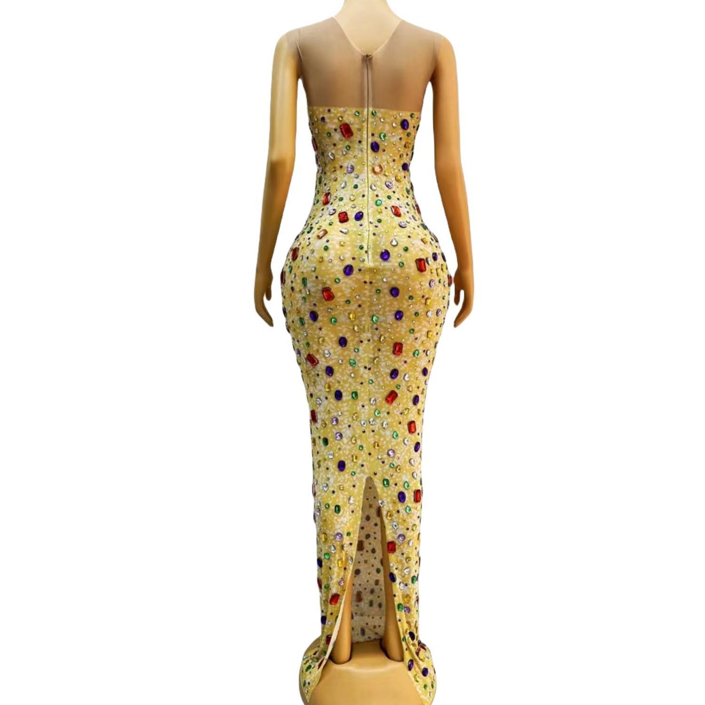 CELESINYI Binfenxiangbin Crystal Champagne Gown