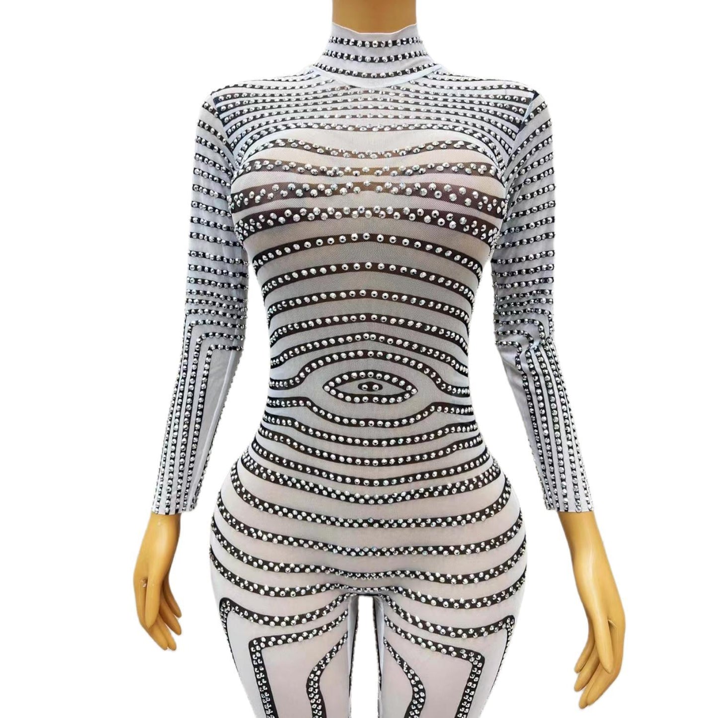 CELESINYI Banmaku Crystal Zebra Jumpsuit