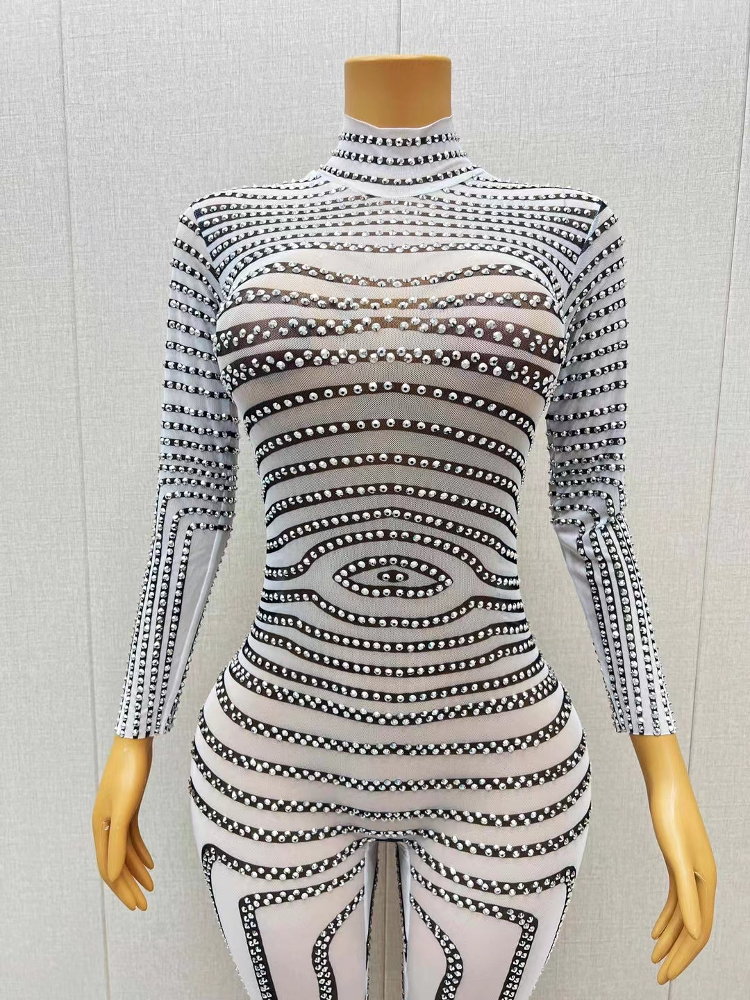 CELESINYI Banmaku Crystal Zebra Jumpsuit