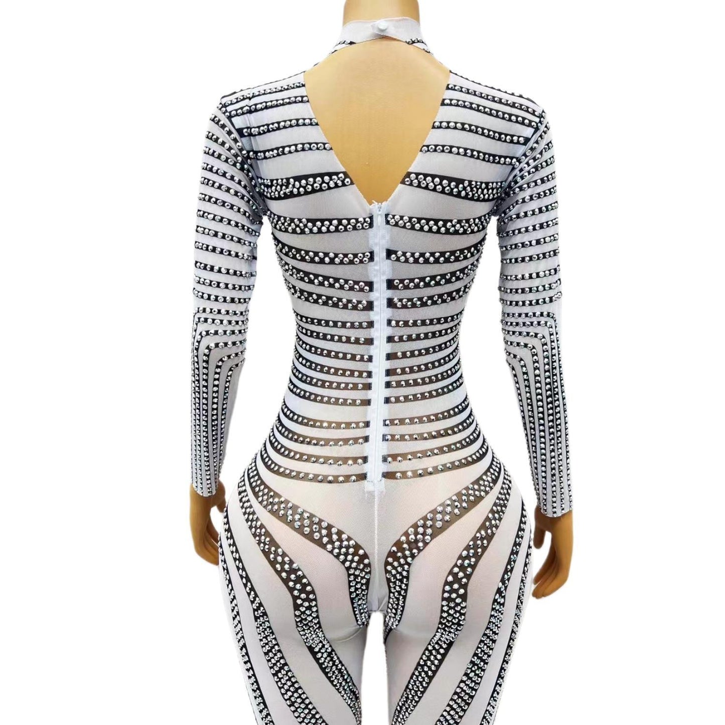 CELESINYI Banmaku Crystal Zebra Jumpsuit