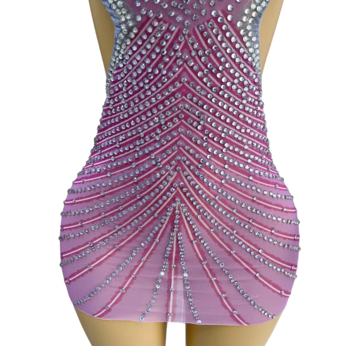 CELESINYI Yuwei Crystal Purple Mini Dress