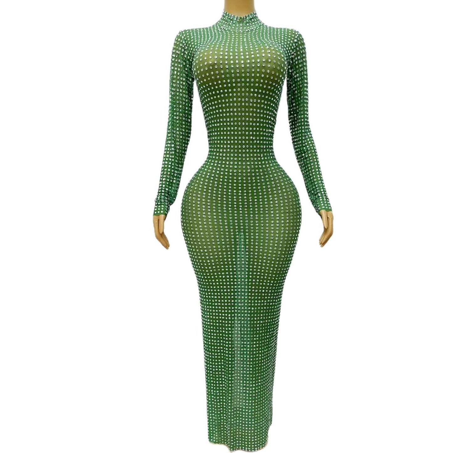 CELESINYI Zuanban Crystal Grid Gown