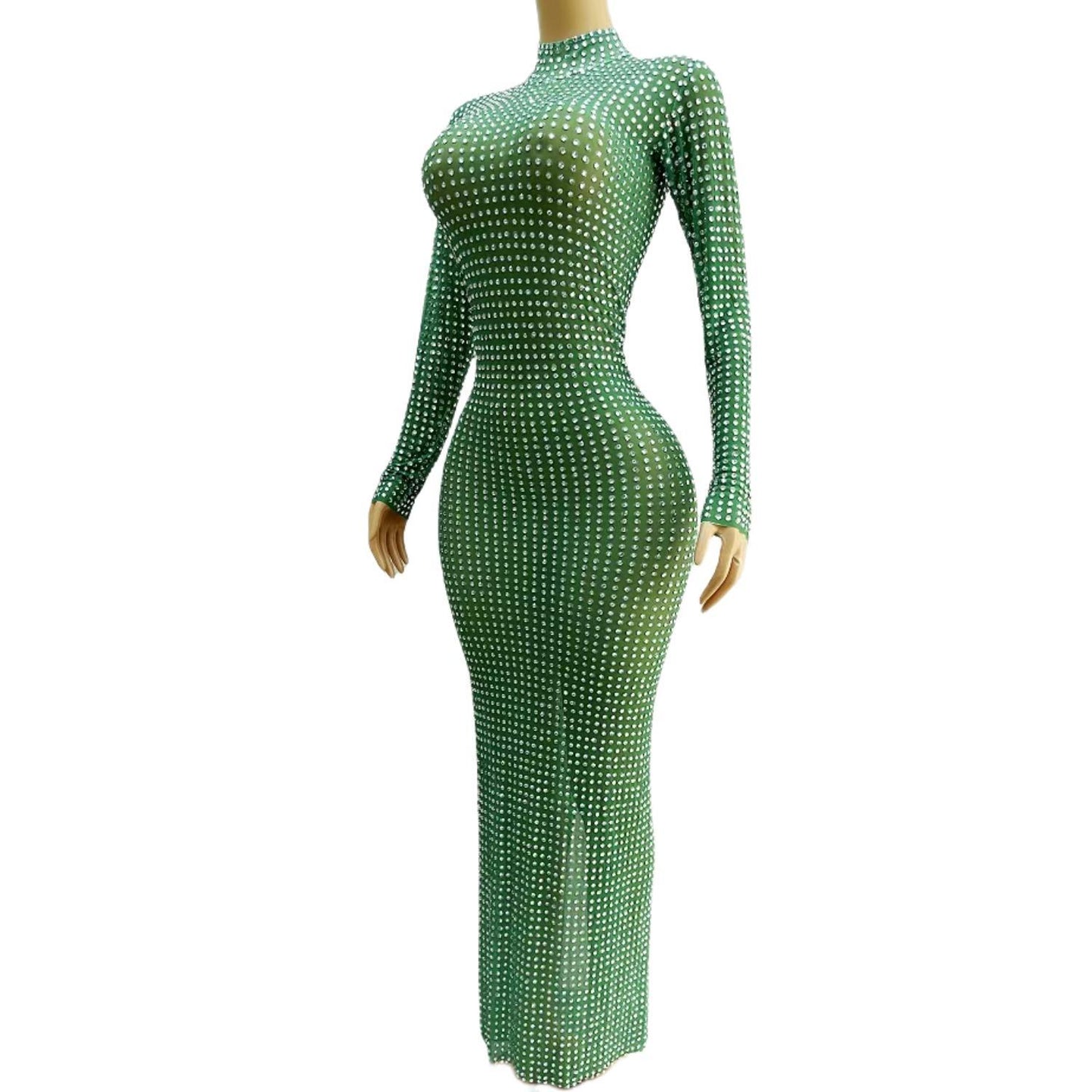 CELESINYI Zuanban Crystal Grid Gown