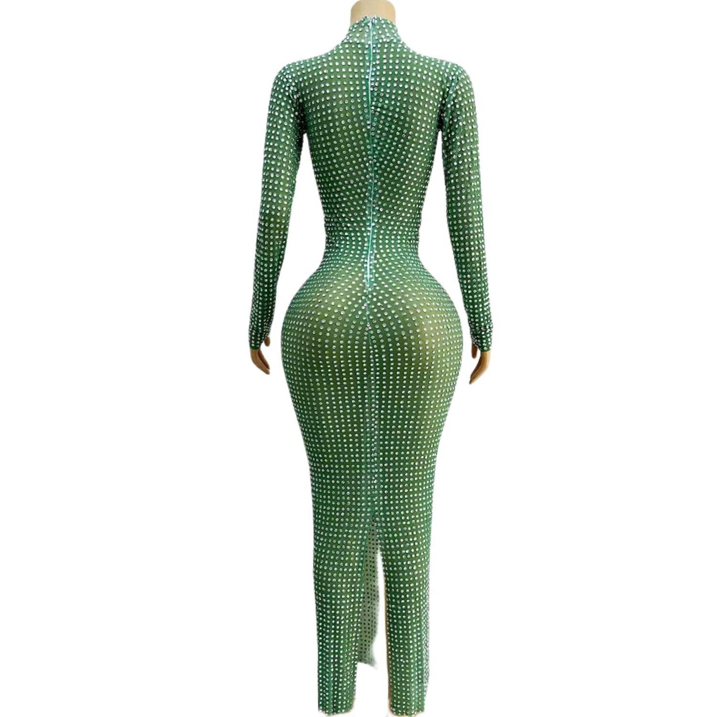 CELESINYI Zuanban Crystal Grid Gown