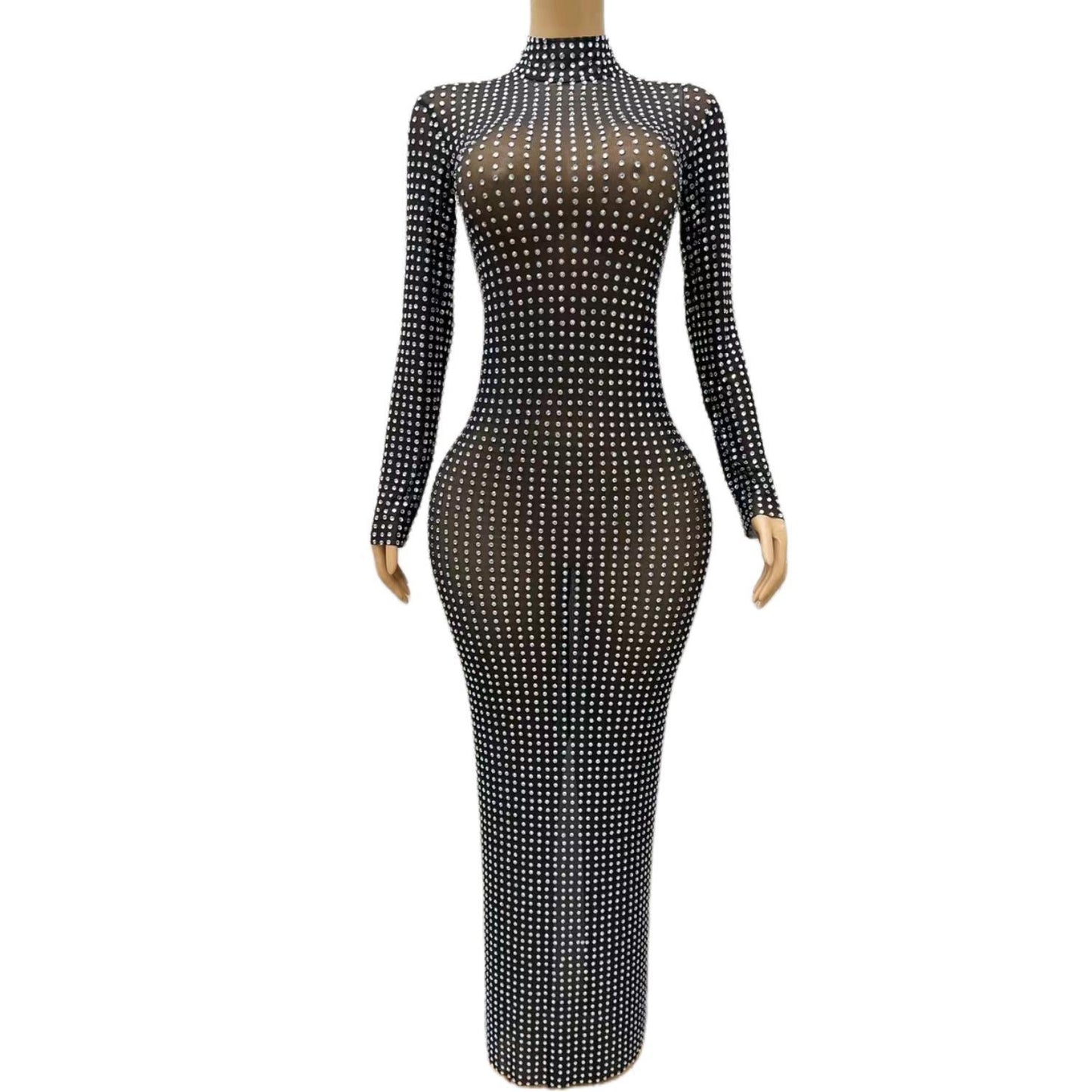 CELESINYI Zuanban Crystal Grid Gown