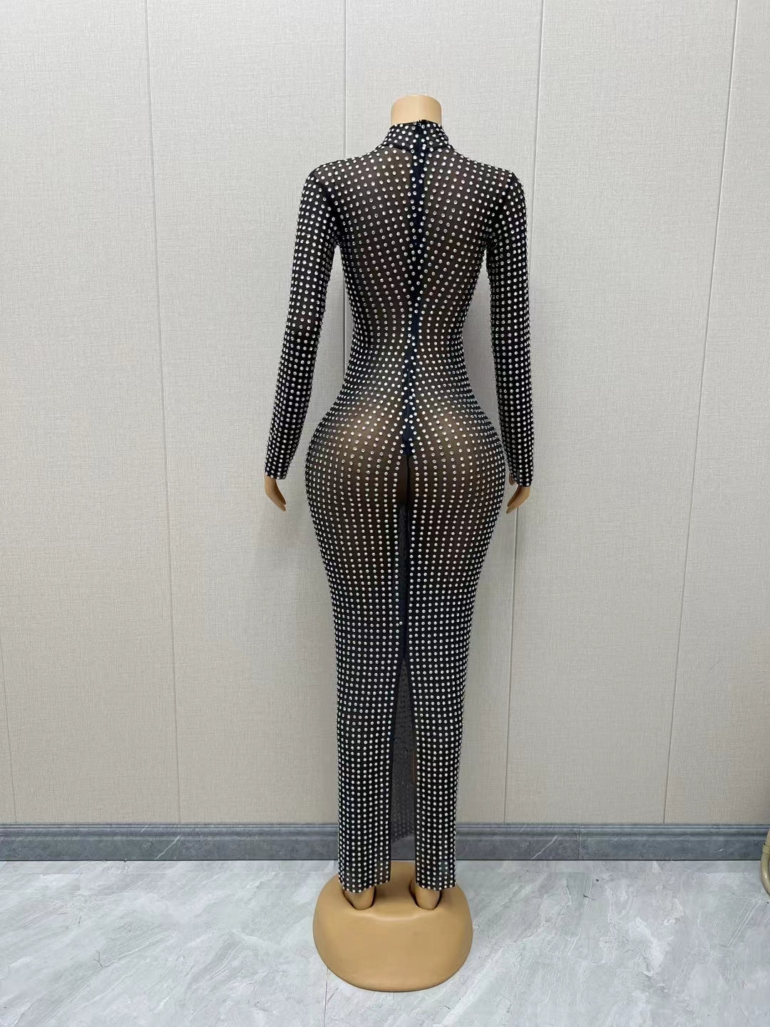 CELESINYI Zuanban Crystal Grid Gown