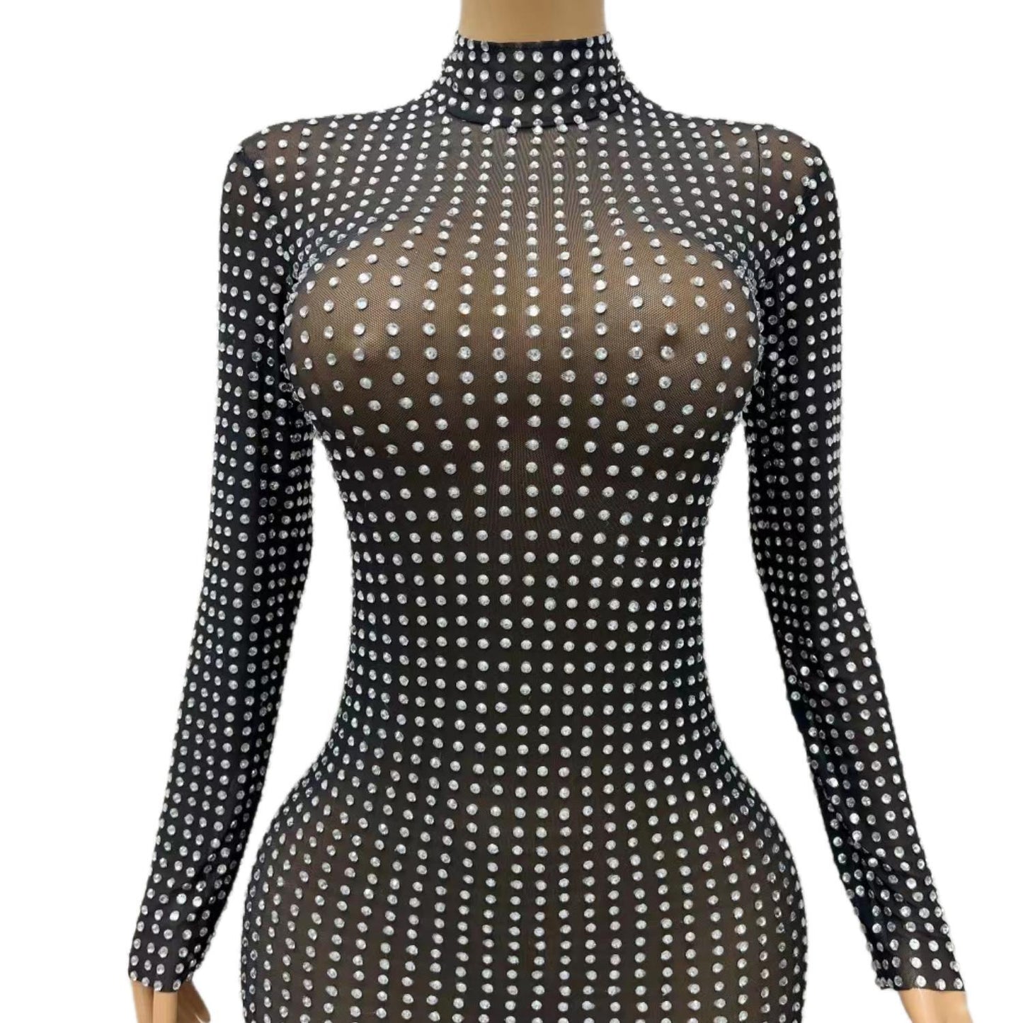 CELESINYI Zuanban Crystal Grid Gown