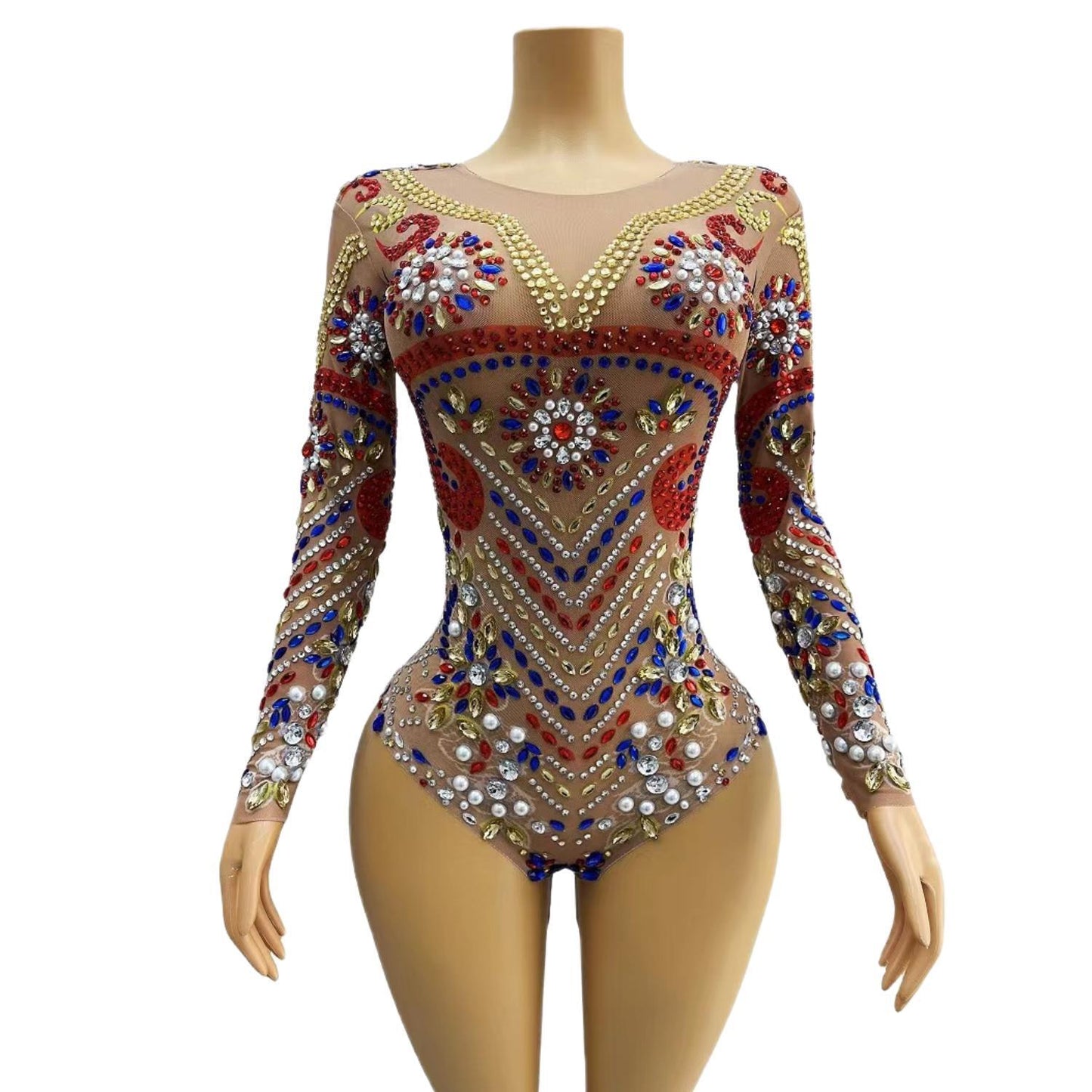 CELESINYI Huoyan Crystal Flame Bodysuit