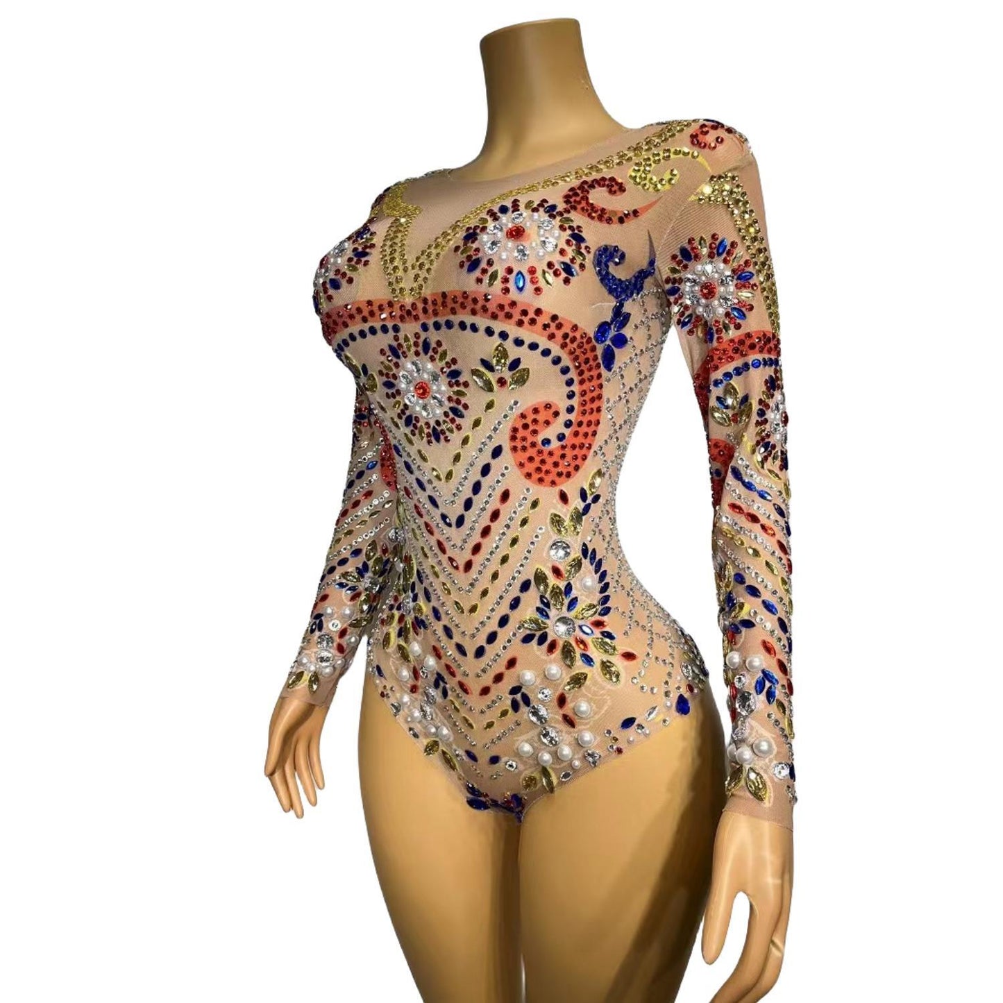 CELESINYI Huoyan Crystal Flame Bodysuit