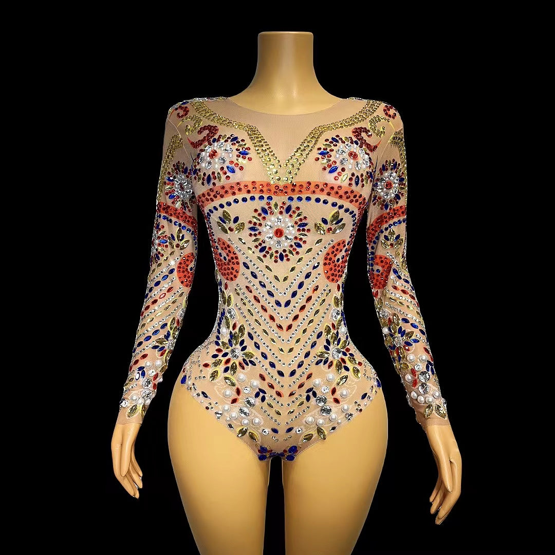 CELESINYI Huoyan Crystal Flame Bodysuit