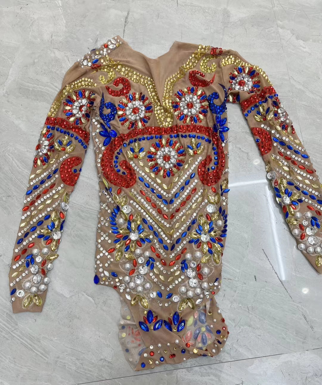 CELESINYI Huoyan Crystal Flame Bodysuit