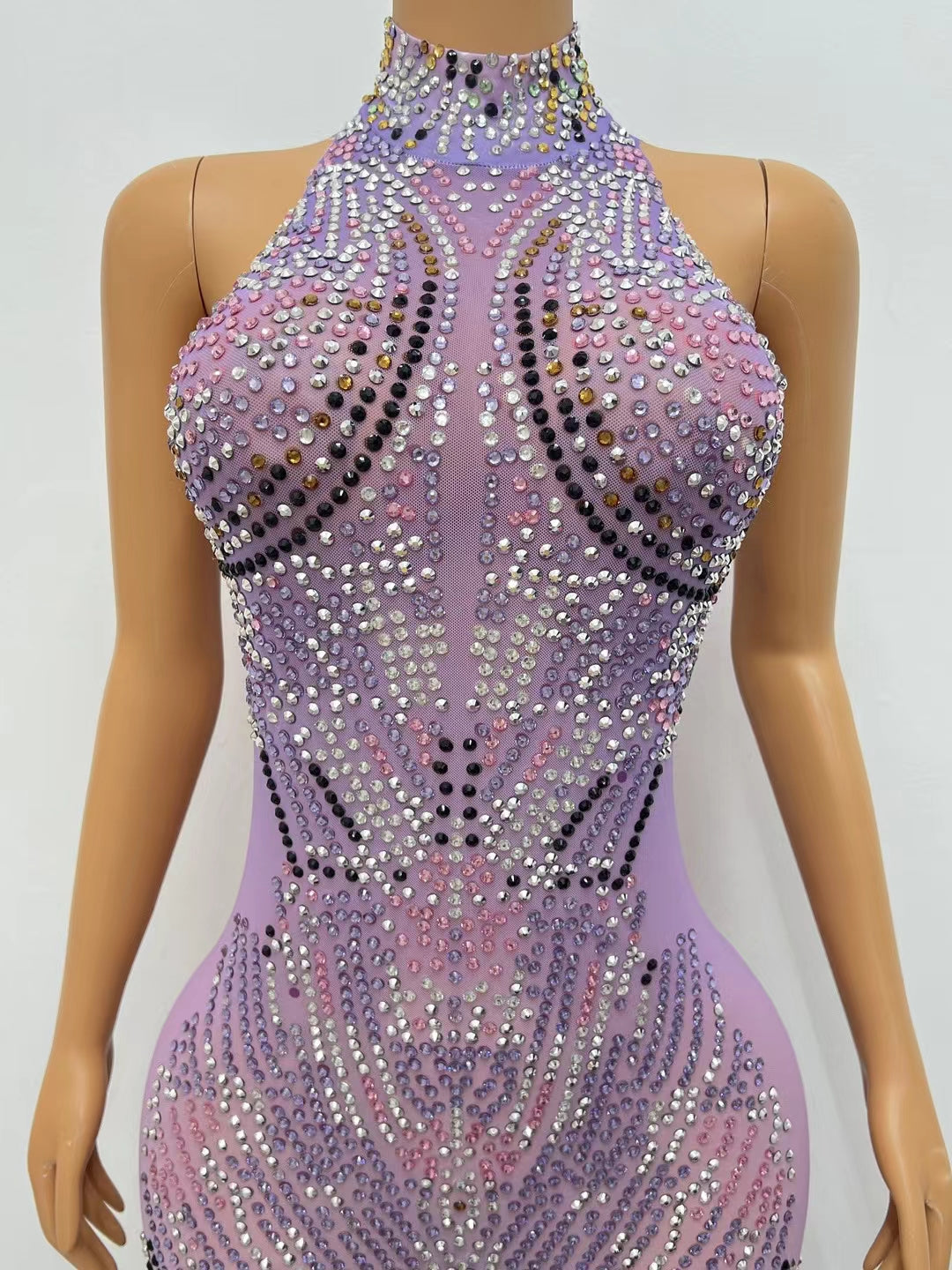 CELESINYI Ziyu Crystal Lavender Jumpsuit