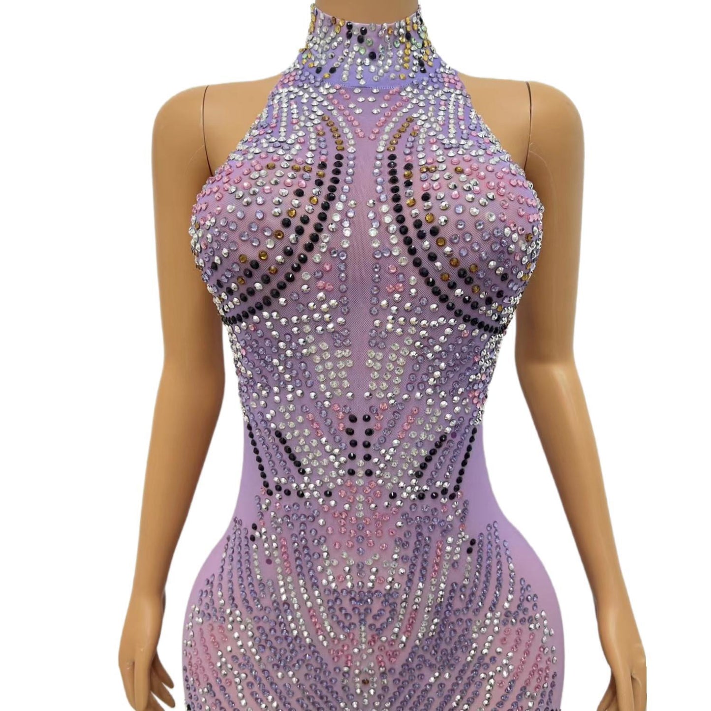 CELESINYI Ziyu Crystal Lavender Jumpsuit
