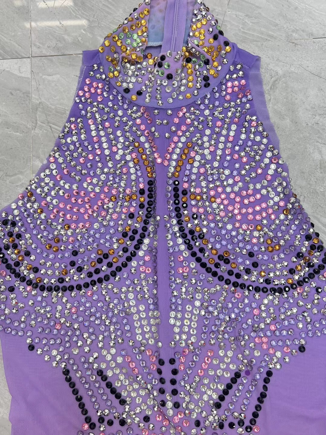 CELESINYI Ziyu Crystal Lavender Jumpsuit