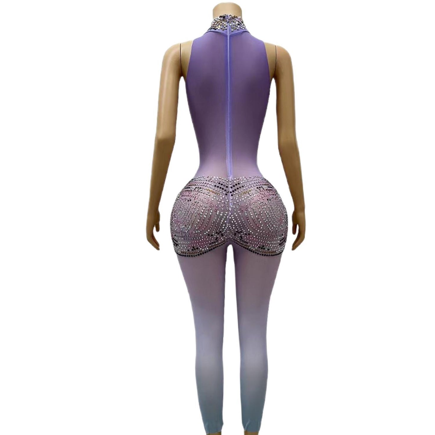 CELESINYI Ziyu Crystal Lavender Jumpsuit