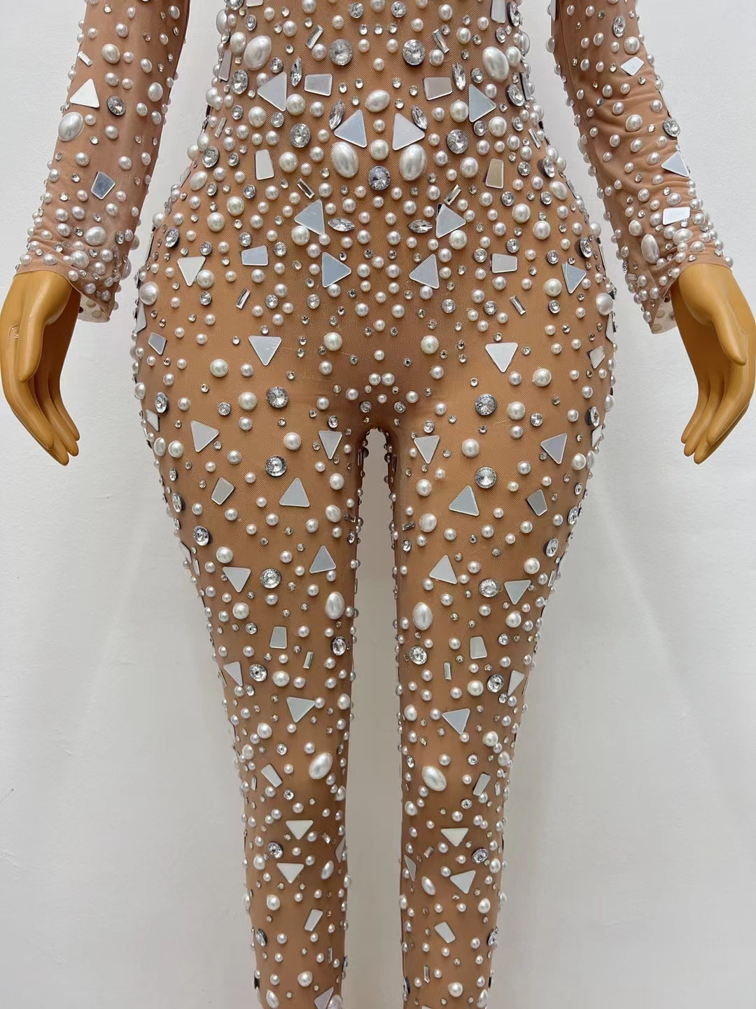 CELESINYI Zhenzhuzuan Crystal Pearl Jumpsuit