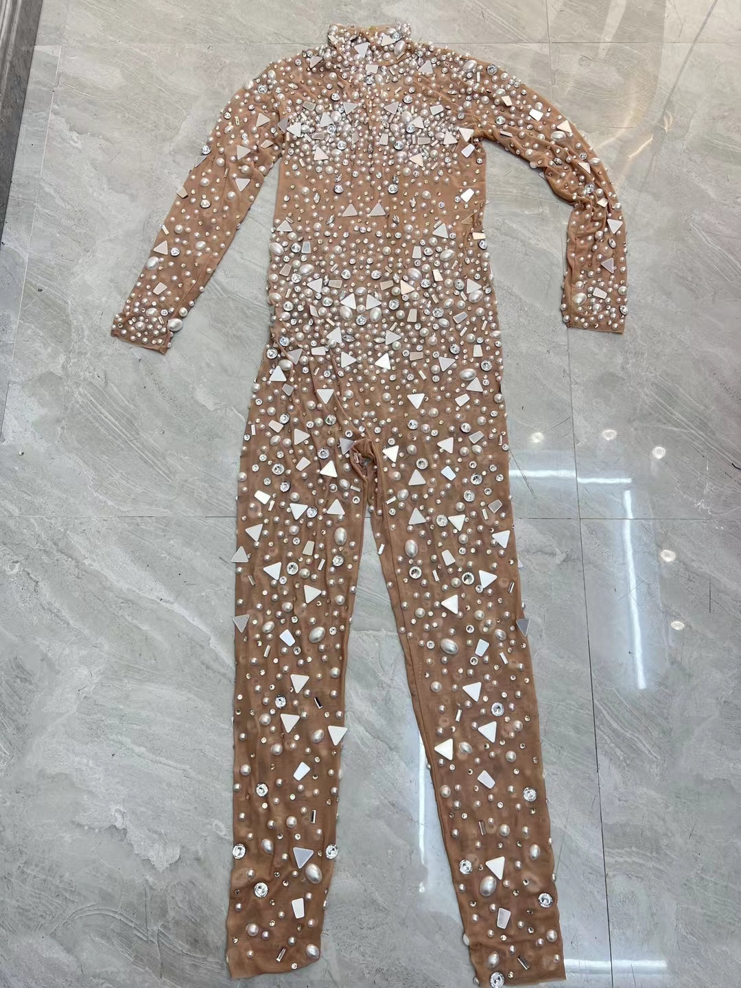 CELESINYI Zhenzhuzuan Crystal Pearl Jumpsuit