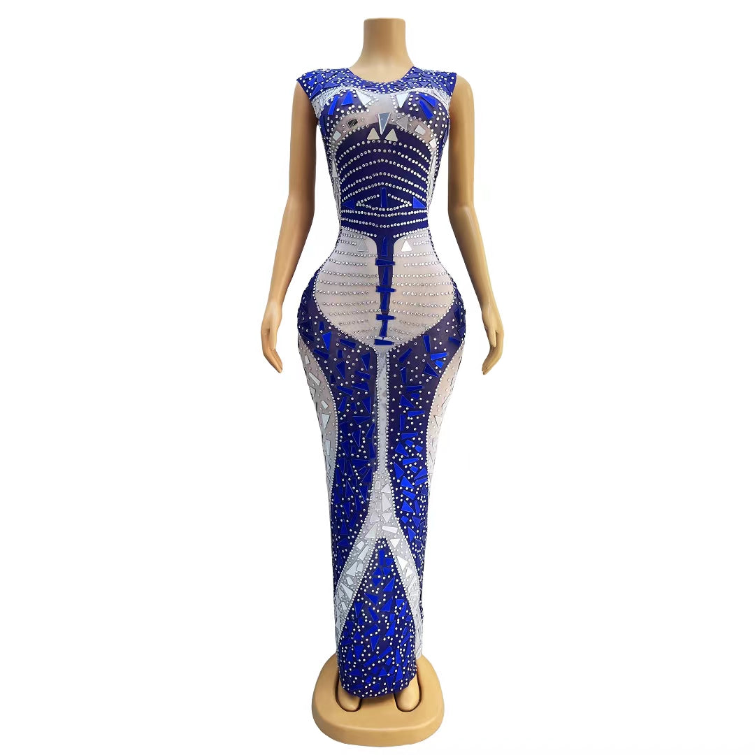CELESINYI Liangpian Crystal Mirror Mermaid Gown