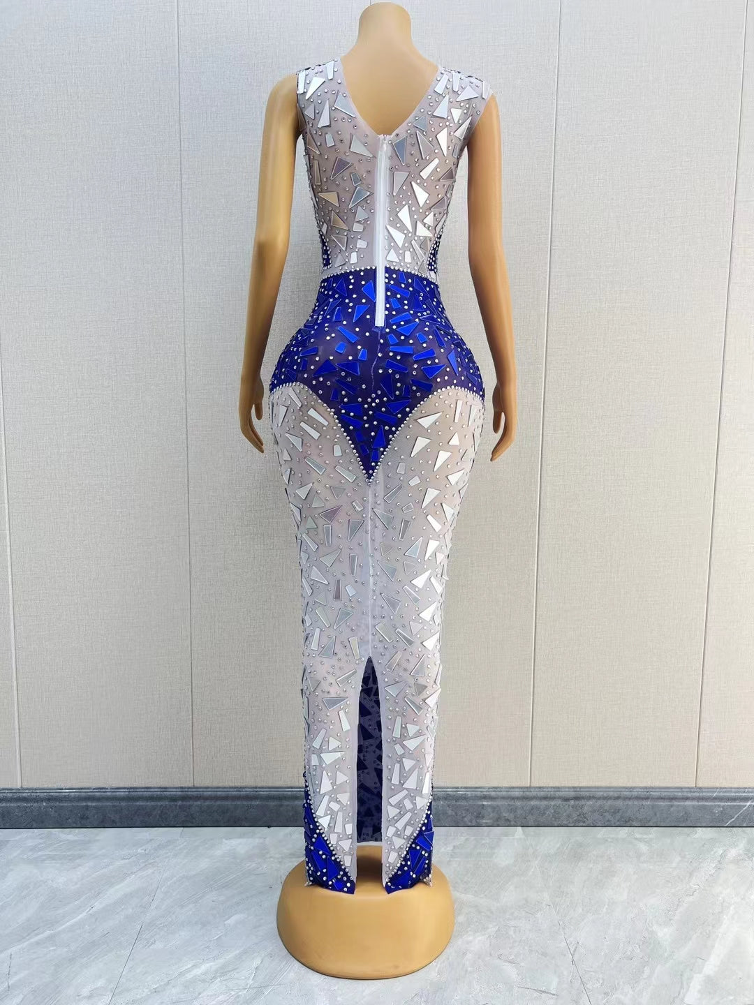 CELESINYI Liangpian Crystal Mirror Mermaid Gown