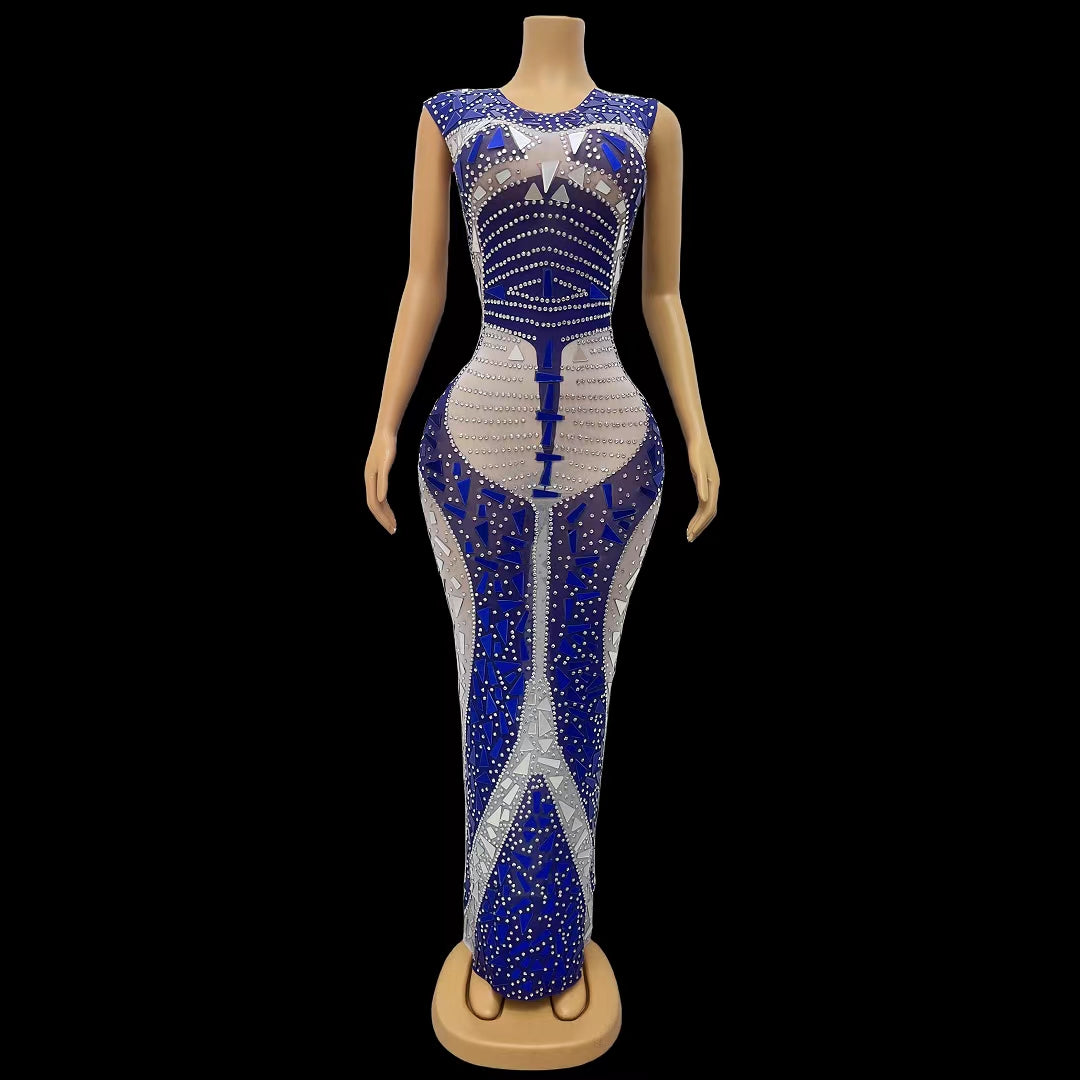CELESINYI Liangpian Crystal Mirror Mermaid Gown