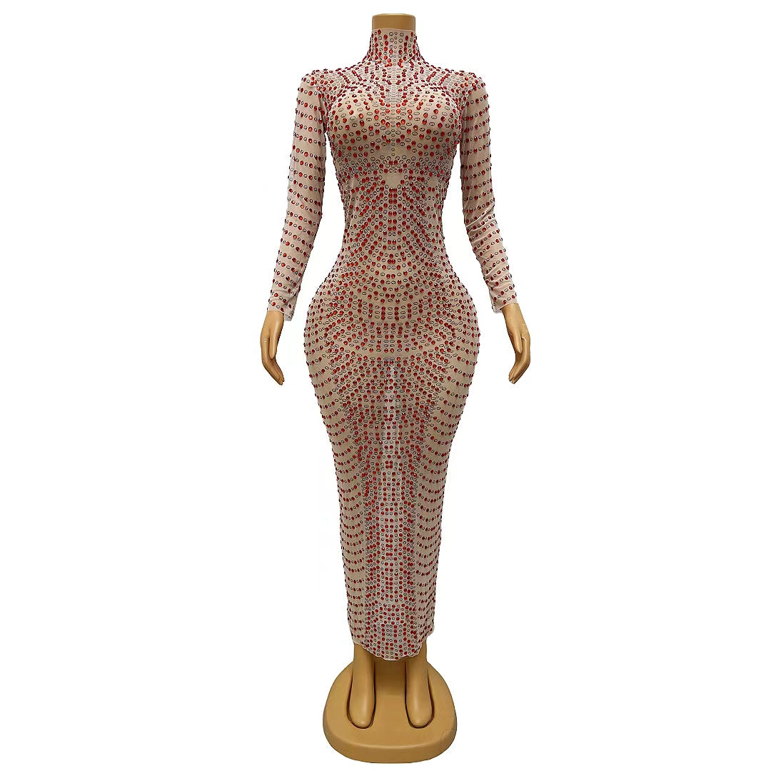 CELESINYI Jiazuan Crystal Orange Gown