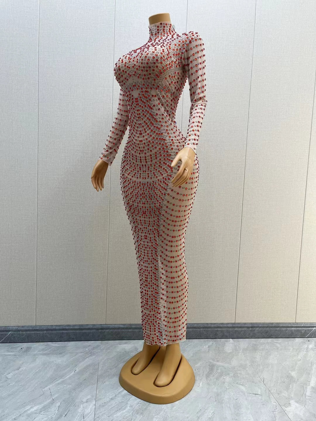 CELESINYI Jiazuan Crystal Orange Gown