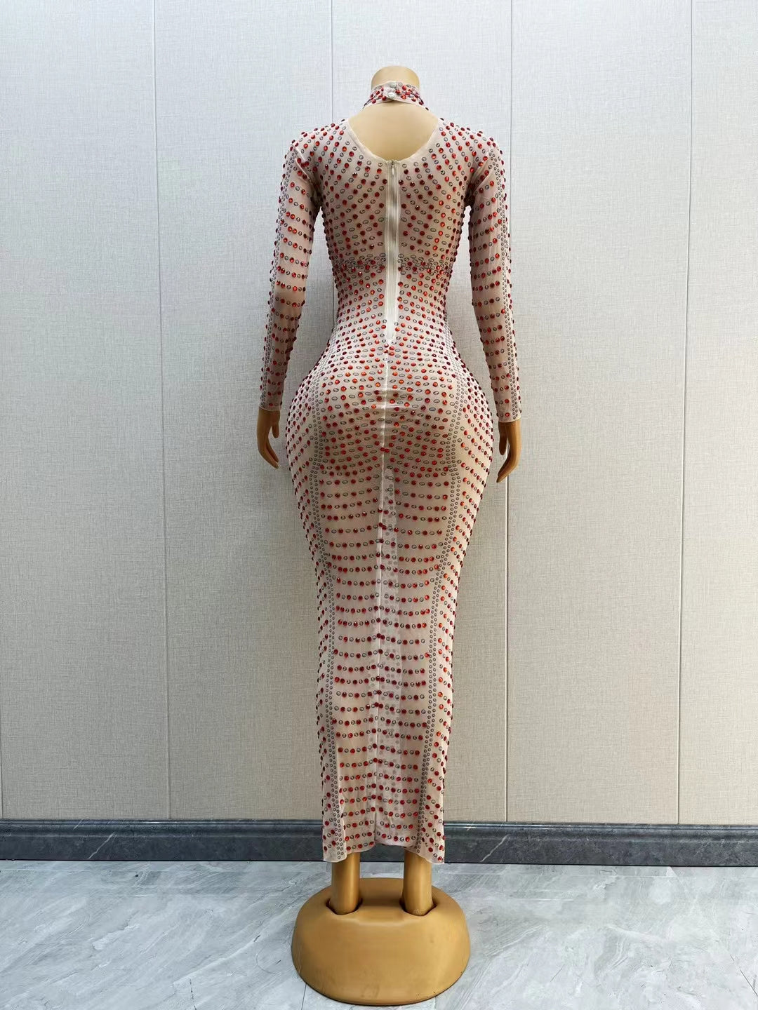 CELESINYI Jiazuan Crystal Orange Gown