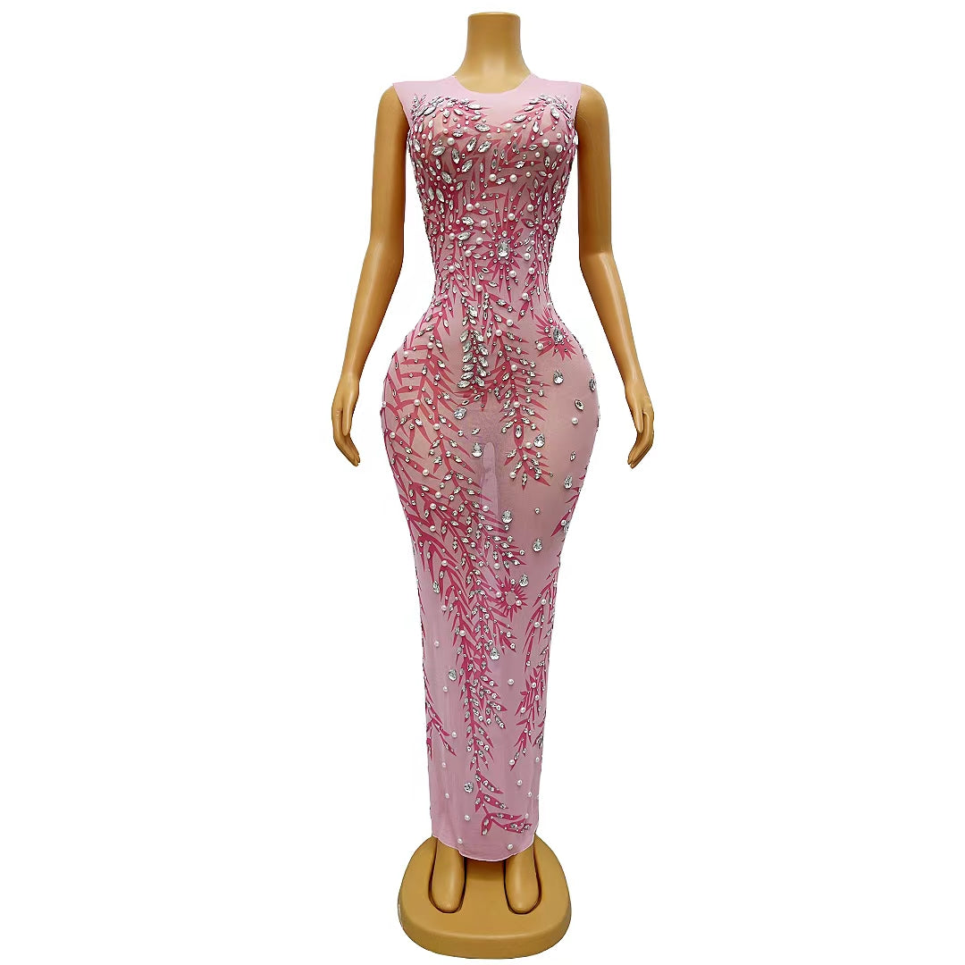 CELESINYI Fenzhu Crystal Pink Gown
