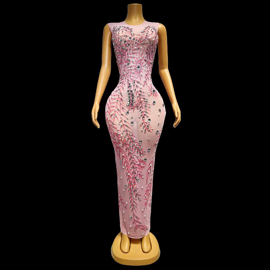CELESINYI Fenzhu Crystal Pink Gown