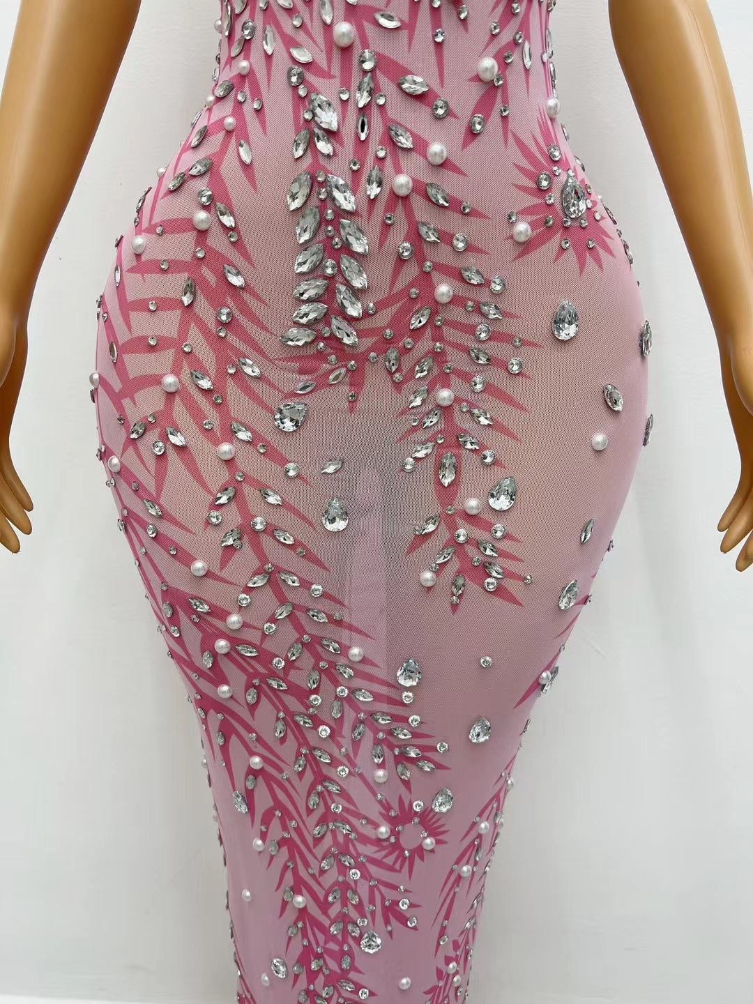 CELESINYI Fenzhu Crystal Pink Gown