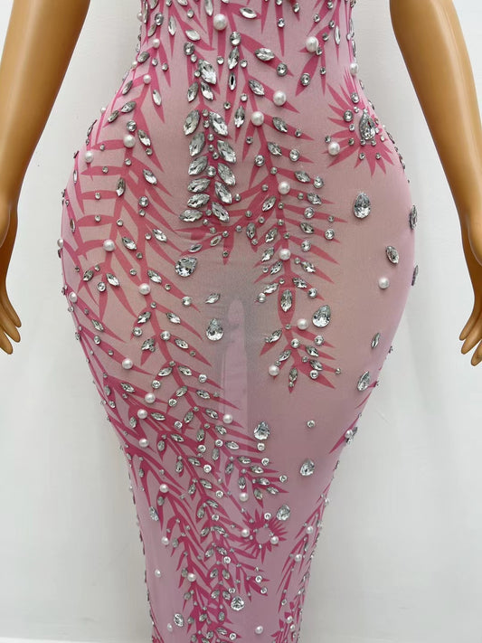CELESINYI Fenzhu Crystal Pink Gown